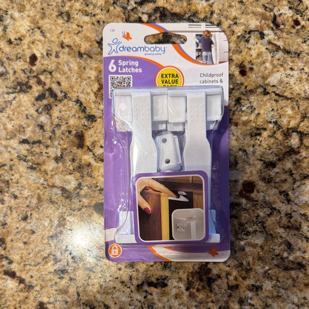 White Spring Latches - 6 Pack Childproof Cabinet Locks